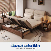 Hardwood Sofa Bed, Modern Minimalist, Transformable, Multi-Functional, Adjustable, Space-Saving Furniture