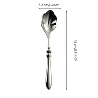 Soup Spoon Silver Finish Unique -Shaped Spoon Tableware