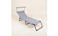 Outdoor Lounge Chair with Foldable Reclining Outdoor Lounge Chair Adjustable Lounger for Campers, Anglers, Patio