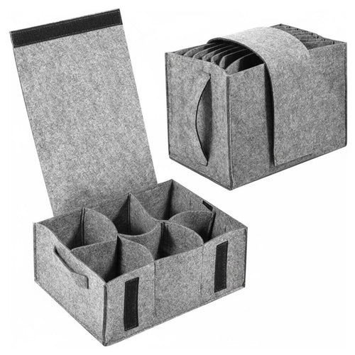 Camping Tableware Bag Foldable Portable Dishware Carrier With Dividers Camping Tableware Organizer for Campers, Picnics