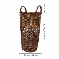 Tall Wicker Basket Built-in Handles Handwoven Basket Material