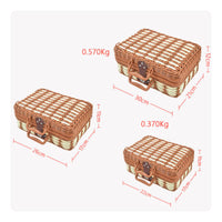 Rattan Suitcase Storage Box Top Handle Suitcase-Style Storage Box Rigid