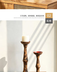 New Chinese Style Wabi-Sabi Resin Candle Holder with Hand-Painted Oil Painting Design