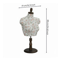 Female Torso Mannequin Sturdy Window Base Display Mannequin textile Covered Dress Form Torso for Sewing Room