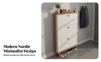 Hinged Footwear Storage Unit Shoe Storage Cabinet Space Saving Organizer Minimalist Drawer Furniture Swiveling Suitable for Apartment Dwellers Homeowners Hallway Doorway Living Room