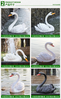 仿真天鹅雕塑浮水户外别墅庭院花园公园池塘水池园林景观装饰摆件