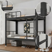 Metal Bunk Bed Space-Saving Bunk Bed with Storage Heavy Duty Furniture for Students, Employees, Student Rooms, Employee Housing, Apartments