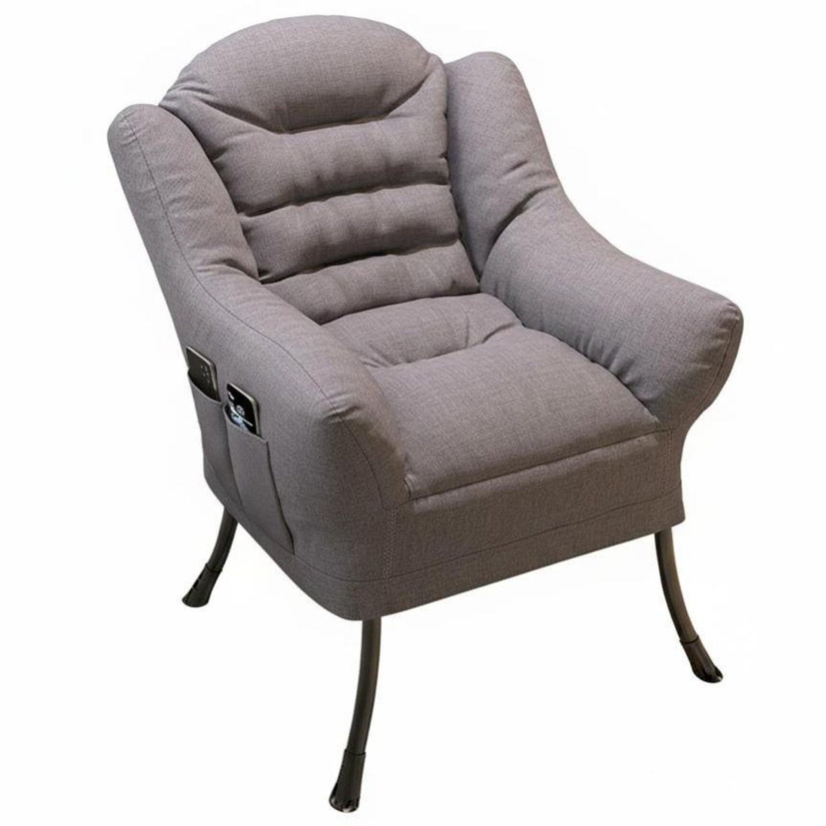 2 Pieces Upholstered Armchair with Ottoman High Backrest for Dorm Room, Students