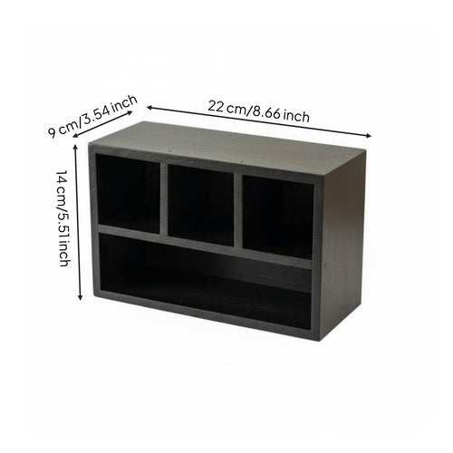 Wooden Desktop Storage Box Solid Wood Construction for Office, Women, Collectors