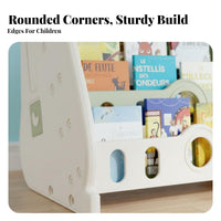 Picture Book Display House-Shaped bookshelf Multitier children's bookshelf Multifunctional Toy Storage Shelf Rounded Corners for Toddlers, Parents, Nursery, Bedroom, Kindergarten, Living Room
