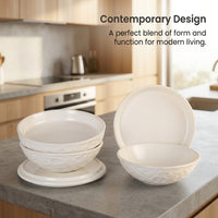 Nordic Ceramic Dinnerware Set, 5-Piece Matte Black