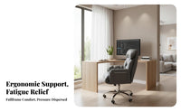 Padded Recliner with Footrest Comfortable for Long Sitting Reclining Desk Chair with Footrest Adjustable Height Ergonomic Design