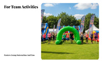 4 Pieces Long-Lasting PVC Inflatable Obstacle Course Set Portable Team Building Inflatable Course Easy Setup Reusable for Adults, Kids, Sports Day, Company Picnics