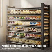 Sturdy Multi-Tier Steel Shoe Rack Space-Saving Metal Shoe Rack Heavy Duty Large Capacity for Families, Homeowners, Hallway, Small Areas, Mudroom, Bedroom