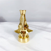 Brass Glasses Stand Artistic Design Desk Ornament Shiny Finish for Study Room