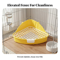 Small Pet Toilet Box Anti-Tip Guinea Pig Corner Toilet Pet Corner Litter Pan Detachable Design Small Pet Potty Removable Grate
