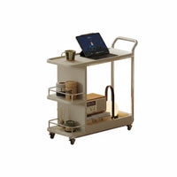 2-Tier Rolling Shelf Space-Saving Side Table Multi-Functional for Studio, Office