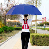 Backpack-Style Folding Umbrella with Hands-Free Shoulder Straps