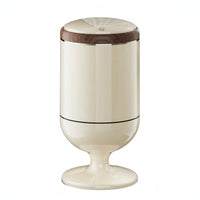 Wood-Grain Trash Can with Spring Lid Floor Standing Trash Can with Lid Glossy Wastebasket Easy to Clean for Kitchen