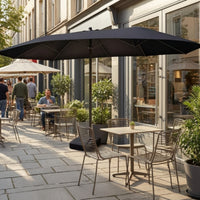 Three-Head Patio Umbrella Windproof Patio Umbrella with Base Waterproof Parasol for Business Owners, Cafe, Market Stalls, Backyard