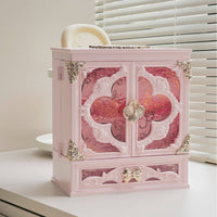 LED Makeup Organizer Mirror Large Capacity Makeup Storage Cabinet 3 Color Light