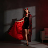 Stand-up Collar Winged Cape Draping Costume Cape Gothic Cloak Cosplay for Cosplayers, Theater Performances