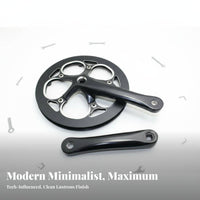 52T Single Chainring Crankset Lightweight Folding Bike Crankset Cycle Chainwheel with Double Guard Easy Installation