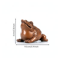 Wealth Toad Ornament Detailed Statue Metallic-Finish-Look for Entryway