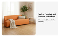 Deep-Seat Lounge Sofa Modern Minimalist Design Dual-Color Loveseat Abrasion-Resistant-Resistant High-Resilience Padding
