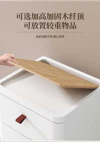 塑料抽屉式收纳柜家用客厅置物柜多层夹缝储物柜子日式卧室床头柜 5格 45CM【纯净白】顶部带木板⭐可置物