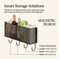 Fridge Organizer and Refrigerator Storage Rack for Students in a Dorm Room, Carbon Steel Kitchen Spice with a Wall Mount Design