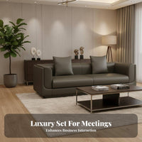 Leather Couch and Table set Italian design Upholstered Furniture set managerial Design Reception Seating for Business managerials, Meeting Room