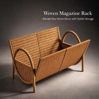 Living Room Storage Basket, Water Hyacinth Holder Wicker, Basket, Water Resistan #variant:Walnut