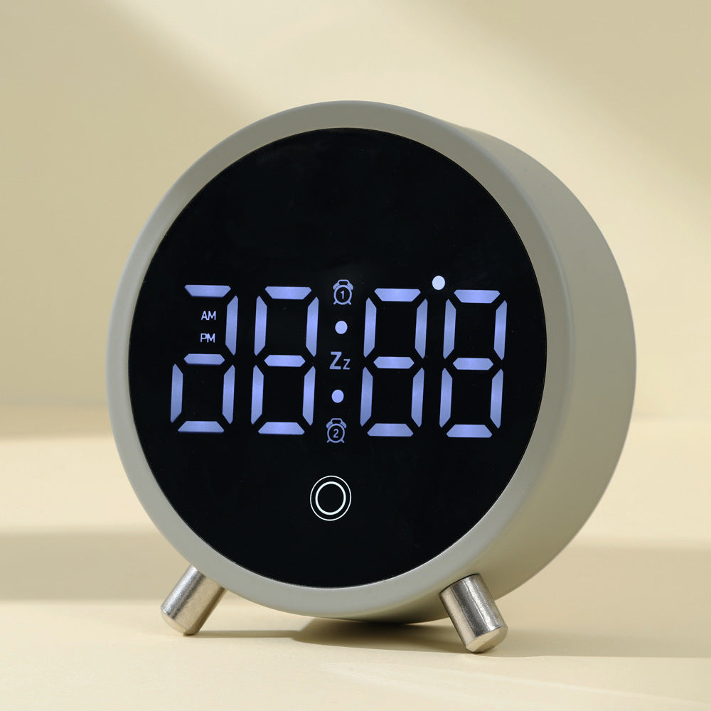 Ultra-Thin LED Digital Desktop Clock with Alarm, Plug-in, Metal Case
