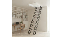 Space-Saving Wall-Mounted Attic Ladder Anti-Slip Folding Attic Ladder Reinforced Folding Loft Stairs Wide for Duplex