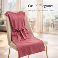 Ladies Summer Dresses for Women, Sleeveless Midi Style Linen Beach Wear with Round Neckline and Tie Detail, Flared Casual Outfit