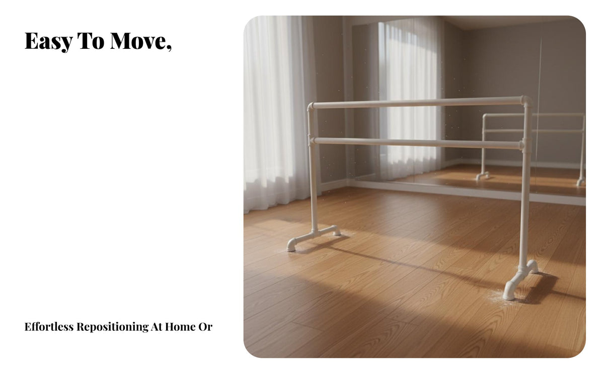 Multi-Purpose Ballet Barre Non-Slip Feet Freestanding Ballet Barre Stable Design Portable Dance Bar Heavy Duty for Children, Adults, Dancers, Gym
