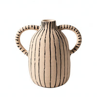 Resin Vase with Handles Artisan-Made Decorative Flower Vase Attractive for Study