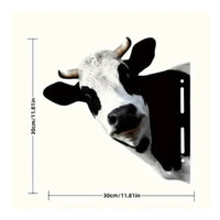 Peeping Cow Yard Stake Iron Outdoor Ornament Easy to Install