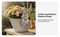 Angel Statue Planter Elegant Design Angel Statue Flowerpot Resin Sculpture Pot for Balcony, Patio, Porch