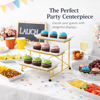 Foldable Metal Cake Stand, 3 Tier Dessert Stand for Parties, Afternoon Tea Serving Plate, Cupcake Display Stand, Reusable Cake Stand