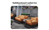 Easy to Clean Billiard Viewing Sofa Set Wear-Resistant Upholstery Billiard Room Sofa with Footrest Sturdy Base Booth Seating High-Resilience Foam for Venue Owners, Club Patrons, Lounge Guests, Pool Hall, Clubhouse