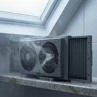 Indoor Ventilation Two-Fan-Fan Window Ventilator Included Power Adapter Reversible Window Fan Gray Home Appliance Easy Installation