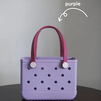 2026 Beach Bag with DIY Handles, EVA, Waterproof, Color-Blocked