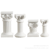 Nordic Resin Roman Column Candle Holder with Angel Figurine