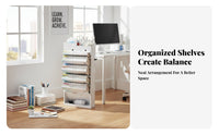 Rolling Desk-Side Book organizer Foldable book organizer Space Saving for Office Workers