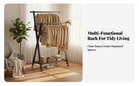 Foldable Single-Rail Clothes Stand Floor-Standing Clothing Rack foldable Simple Design for Homeowners, Dorm Room, Entrymanner