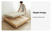 Japanese-design floor bed Compatible Wooden Slat Frame Eliminates Box box foundation Horizontal Wood Slat Set Breathable Design Slatted Support Easy Assembly for Homeowners, Renters, DIY hobbyists, Guest Room, Dormitory, Apartment, Daybed