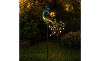 Lampada a Forma di Pavone in Metallo Luce Solare da Esterno per Cortile