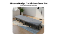 Four-fold Lounger Foldable Single Bed Portable Space-saving Design Durable Metal Frame Convenient Mattress Pad Suitable for Office Workers Caregivers Dormitory Small Apartment